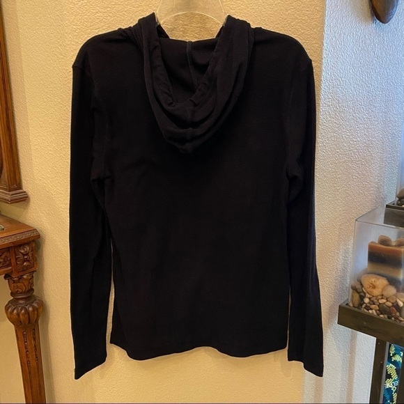FOREIGN EXCHANGE Black Thermal Hoodie Long Sleeve Top Size Small - Picture 4 of 7